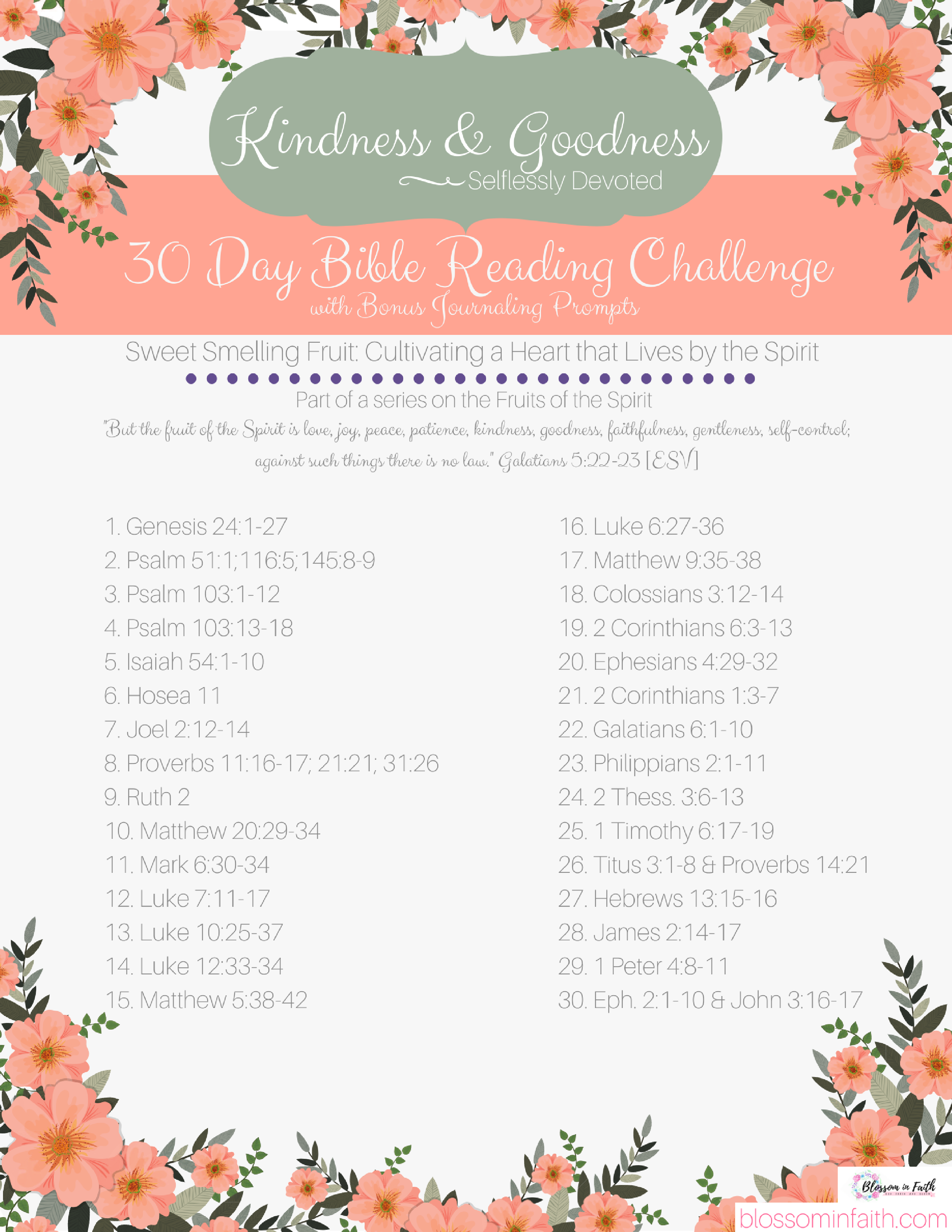 Free Bible Reading Chart Printable